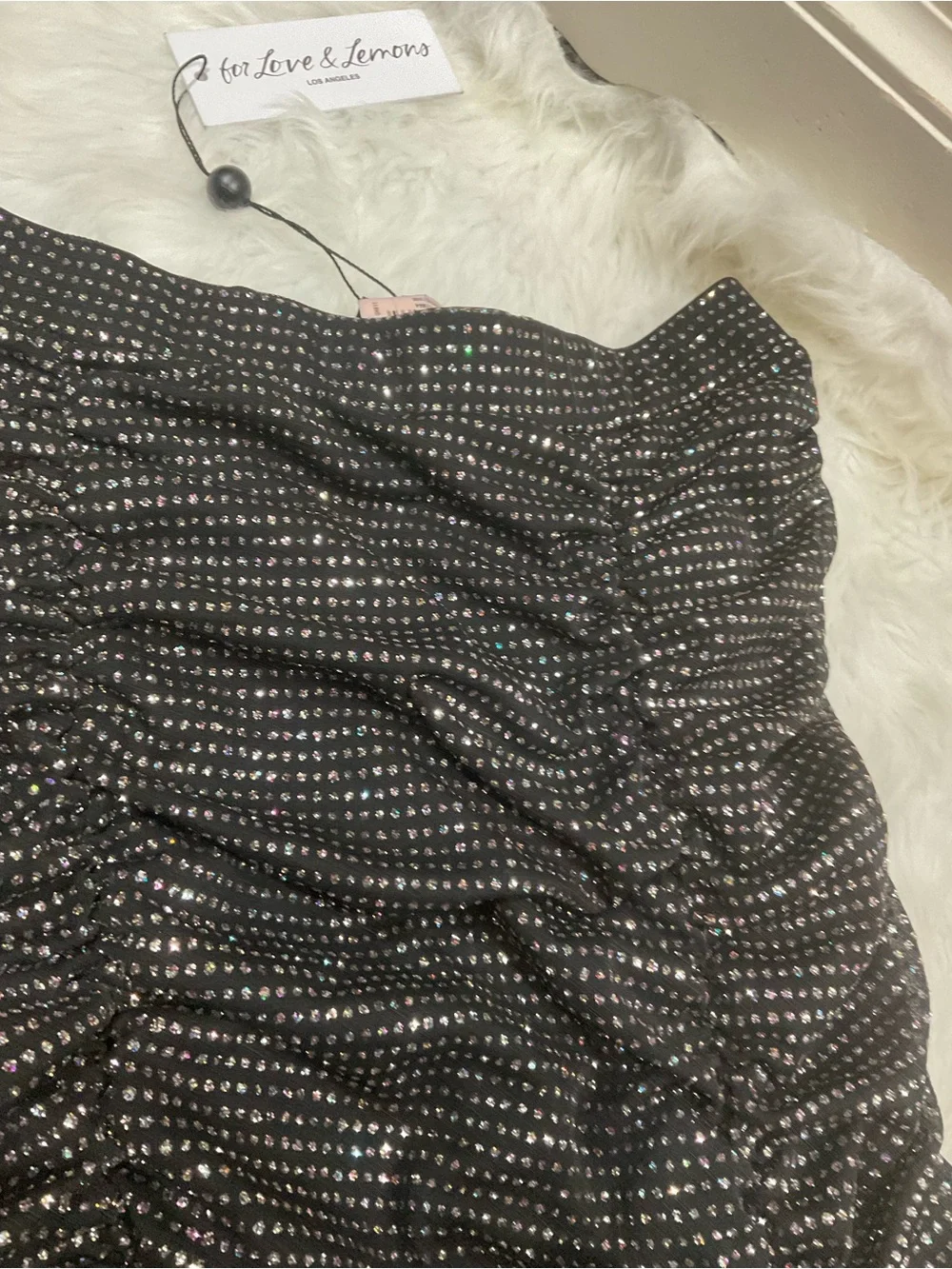 For Love & Lemons Victorias Secret Black All That Glitters Skirt